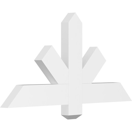 Ekena Millwork Kennewick Architectural Grade PVC Gable Bracket, 36"W x 18"H x 2"D x 4"F, 12/12 Pitch GBP036X18X0204KEN00